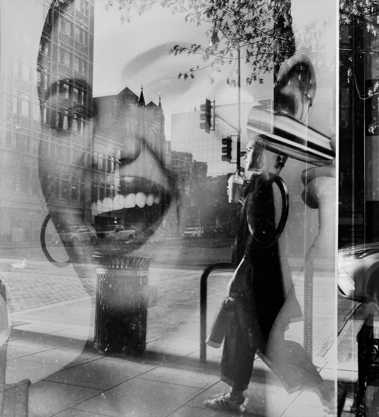 Window reflection, layered glass