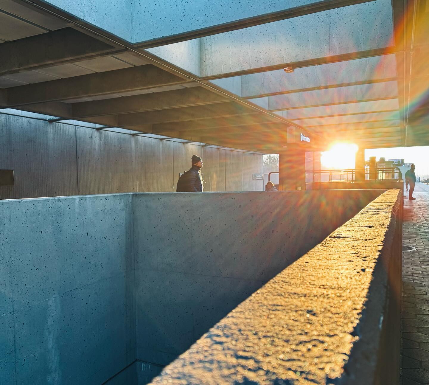 Concrete with lens flare